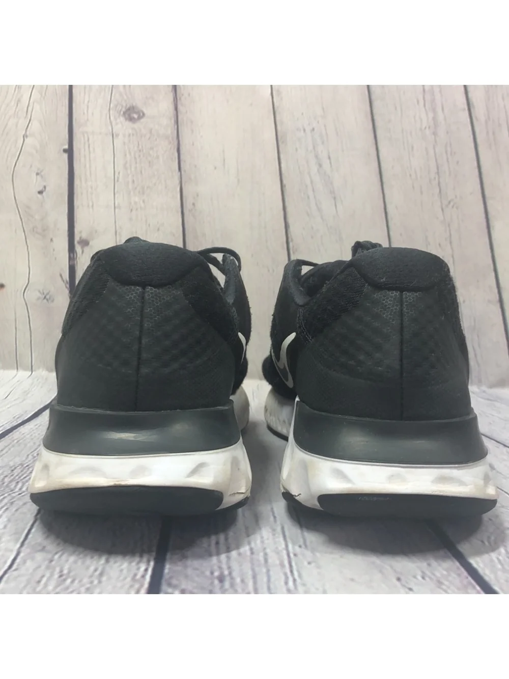 Black Nike Renew Running Shoes - Back View